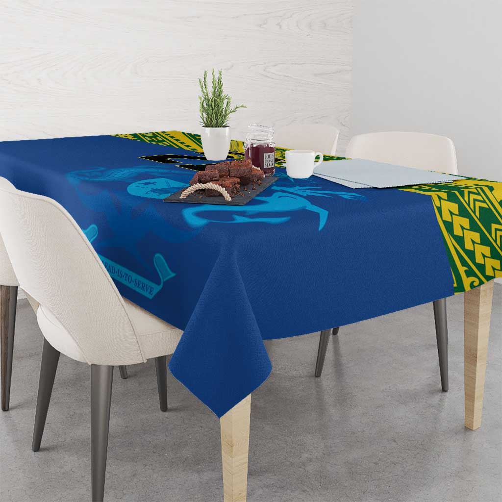 Solomon Islands Rugby Custom Tablecloth Simple Coat of arm Polynesian Pattern