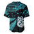 Matariki New Zealand Baseball Jersey Maori Manaia with Paua Shell - Aqua LT9 - Polynesian Pride