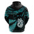 Matariki New Zealand Hoodie Maori Manaia with Paua Shell Aqua LT9 - Polynesian Pride