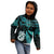 Matariki New Zealand Kid Hoodie Maori Manaia with Paua Shell - Aqua LT9 - Polynesian Pride