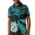 Matariki New Zealand Kid Polo Shirt Maori Manaia with Paua Shell - Aqua LT9 Kid Aqua - Polynesian Pride