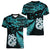 Matariki New Zealand Women V Neck T Shirt Maori Manaia with Paua Shell - Aqua LT9 - Polynesian Pride