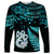 Custom Matariki New Zealand Long Sleeve Shirt Maori Manaia with Paua Shell - Aqua LT9 Unisex Aqua - Polynesian Pride