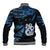 Matariki New Zealand Baseball Jacket Maori Manaia with Paua Shell - Blue LT9 - Polynesian Pride