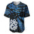 Matariki New Zealand Baseball Jersey Maori Manaia with Paua Shell - Blue LT9 Blue - Polynesian Pride