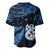 Matariki New Zealand Baseball Jersey Maori Manaia with Paua Shell - Blue LT9 - Polynesian Pride