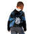 Matariki New Zealand Kid Hoodie Maori Manaia with Paua Shell - Blue LT9 - Polynesian Pride