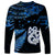 Matariki New Zealand Long Sleeve Shirt Maori Manaia with Paua Shell - Blue LT9 - Polynesian Pride