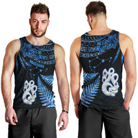Matariki New Zealand Men Tank Top Maori Manaia with Paua Shell - Blue LT9 - Polynesian Pride