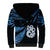 Matariki New Zealand Sherpa Hoodie Maori Manaia with Paua Shell - Blue LT9 - Polynesian Pride