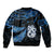 Matariki New Zealand Sleeve Zip Bomber Jacket Maori Manaia with Paua Shell - Blue LT9 - Polynesian Pride