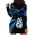 Custom Matariki New Zealand Hoodie Dress Maori Manaia with Paua Shell - Blue LT9 - Polynesian Pride