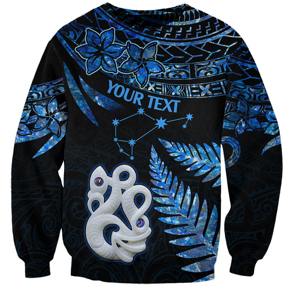 Custom Matariki New Zealand Sweatshirt Maori Manaia with Paua Shell - Blue LT9 Unisex Blue - Polynesian Pride