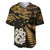 Maori Baseball Jersey Matariki Stars Manaia with Paua Shell - Gold LT9 Gold - Polynesian Pride