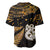 Maori Baseball Jersey Matariki Stars Manaia with Paua Shell - Gold LT9 - Polynesian Pride