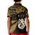 Custom Maori Kid Polo Shirt Matariki Stars Manaia with Paua Shell - Gold LT9 - Polynesian Pride