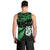 Maori Men Tank Top Matariki Stars Manaia with Paua Shell - Green LT9 - Polynesian Pride