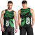 Maori Men Tank Top Matariki Stars Manaia with Paua Shell - Green LT9 - Polynesian Pride