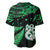 Custom Maori Baseball Jersey Matariki Stars Manaia with Paua Shell - Green LT9 - Polynesian Pride