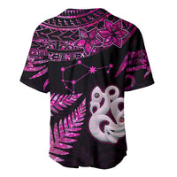 New Zealand Baseball Jersey Matariki NZ Manaia with Paua Shell - Pink LT9 - Polynesian Pride
