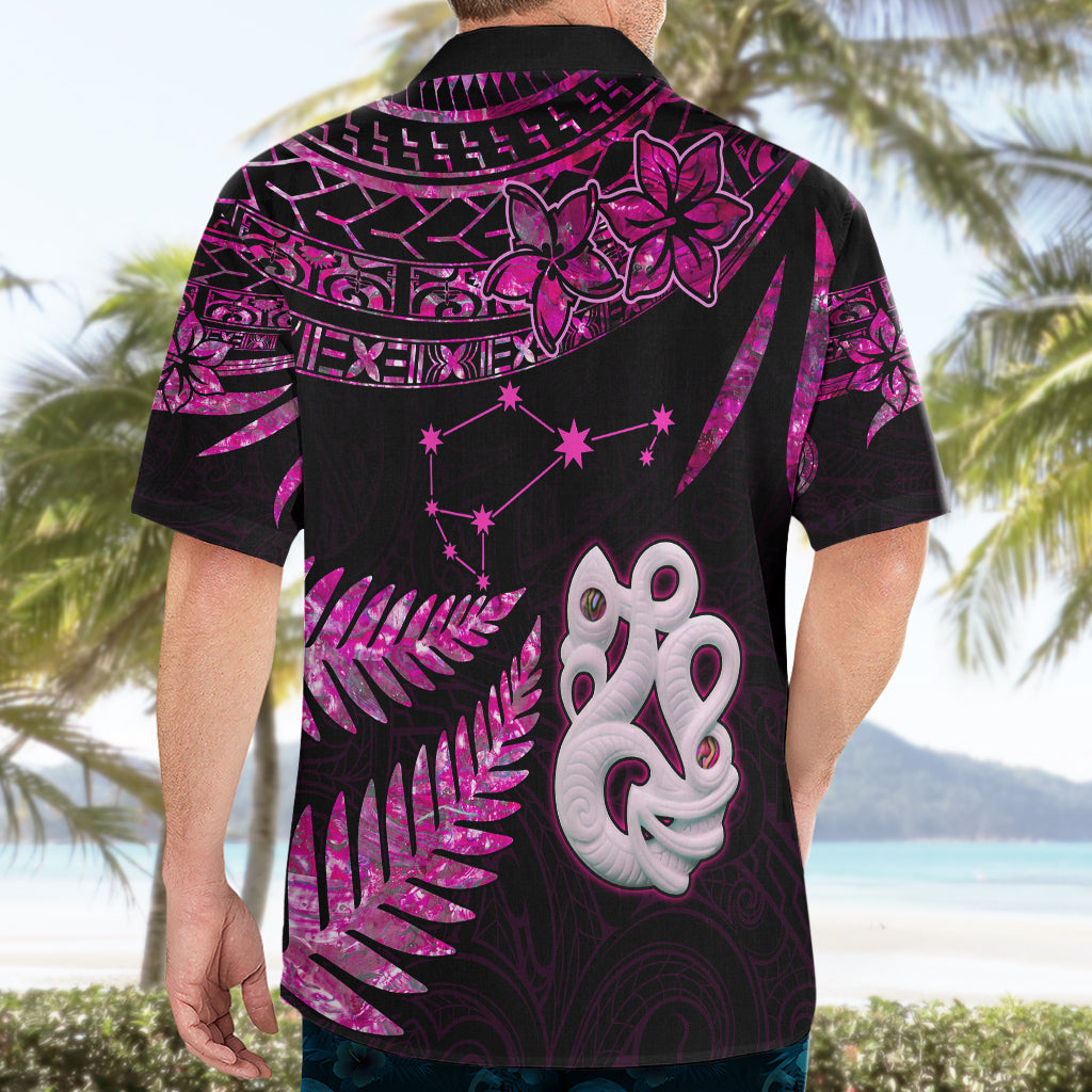 New Zealand Hawaiian Shirt Matariki NZ Manaia with Paua Shell - Pink LT9 - Polynesian Pride