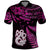 New Zealand Polo Shirt Matariki NZ Manaia with Paua Shell Pink LT9 Pink - Polynesian Pride