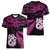 New Zealand Women V Neck T Shirt Matariki NZ Manaia with Paua Shell - Pink LT9 - Polynesian Pride