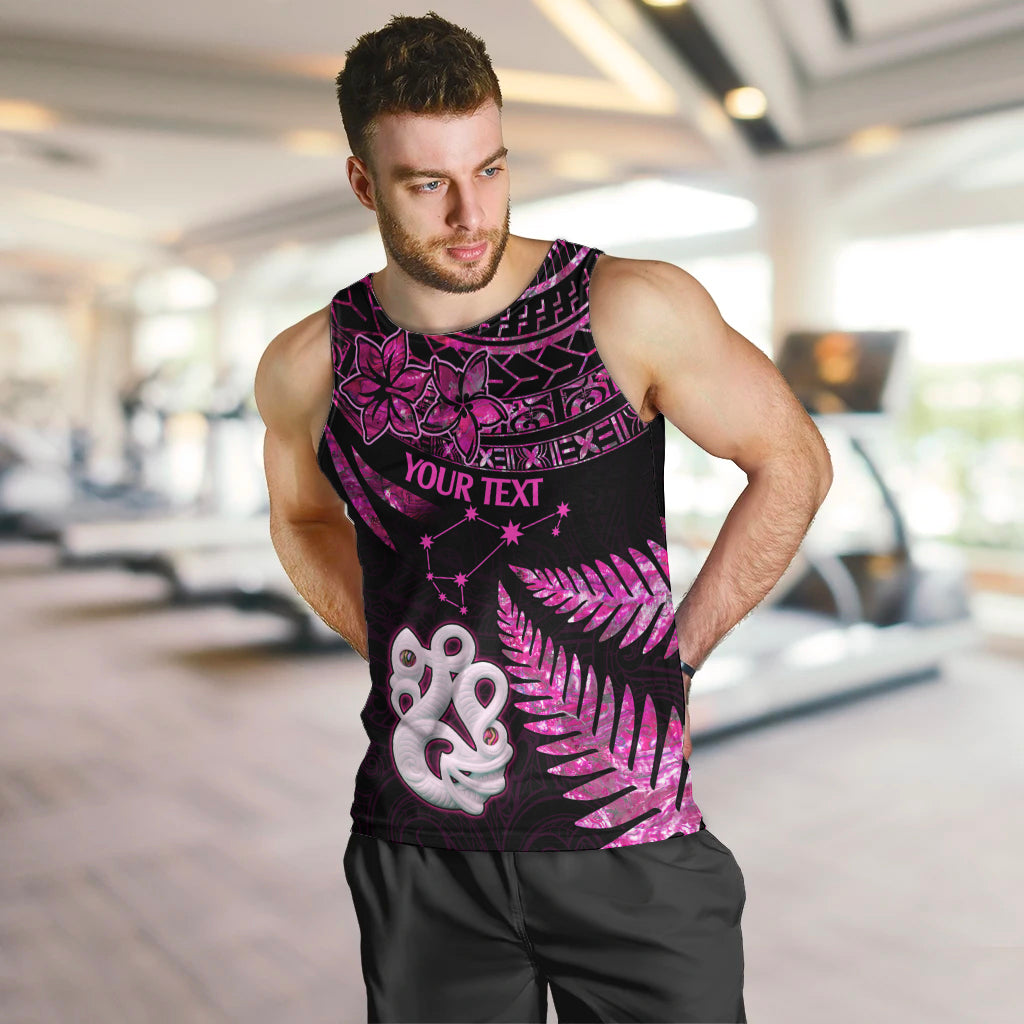 Custom New Zealand Men Tank Top Matariki NZ Manaia with Paua Shell - Pink LT9 - Polynesian Pride