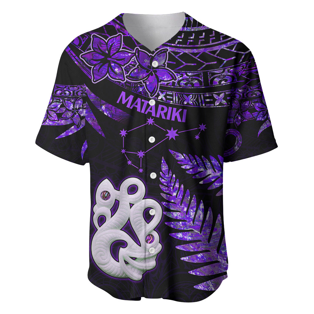 New Zealand Baseball Jersey Matariki NZ Manaia with Paua Shell - Purple LT9 Purple - Polynesian Pride