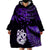 Custom New Zealand Wearable Blanket Hoodie Matariki NZ Manaia with Paua Shell - Purple LT9 - Polynesian Pride