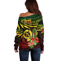 Vanuatu Islands Off Shoulder Sweater Proud To Be A Ni-Van LT9 - Polynesian Pride