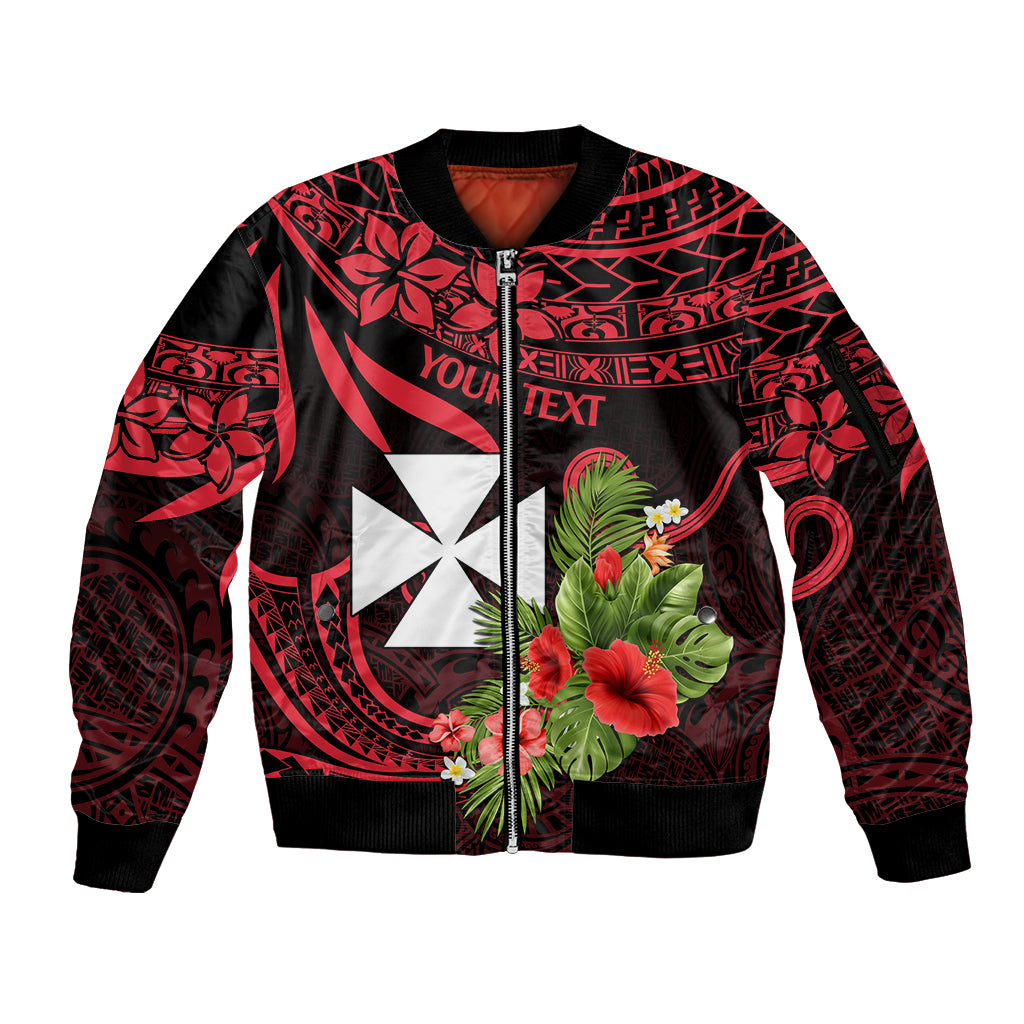 Custom Wallis and Futuna Sleeve Zip Bomber Jacket Happy Territory Day LT9 Unisex Red - Polynesian Pride