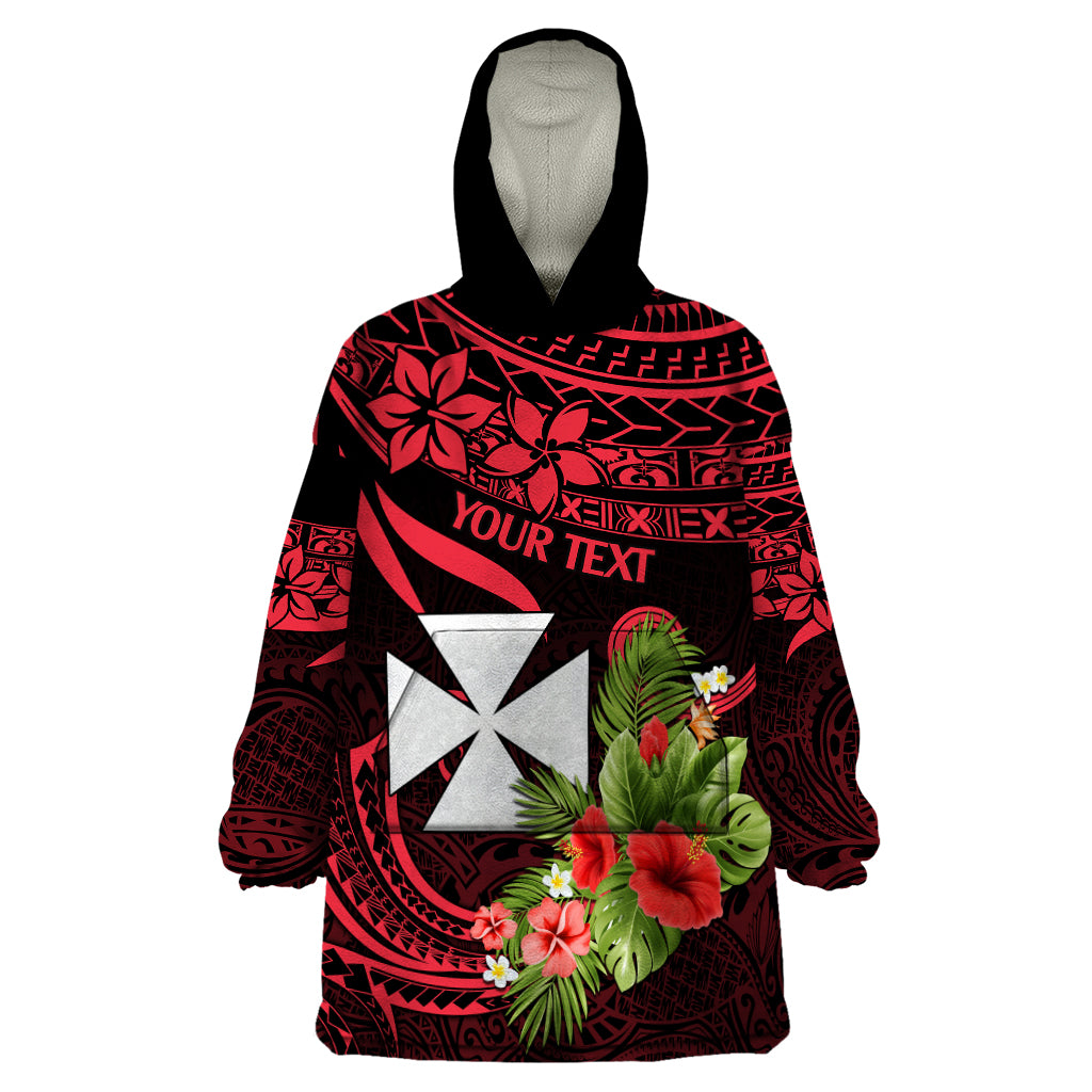 Custom Wallis and Futuna Wearable Blanket Hoodie Happy Territory Day LT9 One Size Red - Polynesian Pride