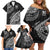 Fiji Rugby Family Matching Off Shoulder Short Dress and Hawaiian Shirt Kaiviti Fijian Tribal World Cup Black LT9 - Polynesian Pride