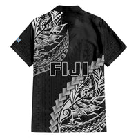 Fiji Rugby Family Matching Puletasi Dress and Hawaiian Shirt Kaiviti Fijian Tribal World Cup Black LT9 - Polynesian Pride