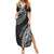 Fiji Rugby Summer Maxi Dress Kaiviti Fijian Tribal World Cup Black LT9 Women Black - Polynesian Pride