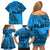 Fiji Rugby Family Matching Off Shoulder Short Dress and Hawaiian Shirt Kaiviti Fijian Tribal World Cup Blue No1 LT9 - Polynesian Pride