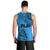 Fiji Rugby Men Tank Top Kaiviti Fijian Tribal World Cup Blue No1 LT9 - Polynesian Pride