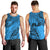 Fiji Rugby Men Tank Top Kaiviti Fijian Tribal World Cup Blue No1 LT9 - Polynesian Pride