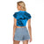 Fiji Rugby Raglan Cropped T Shirt Kaiviti Fijian Tribal World Cup Blue No1 LT9 - Polynesian Pride