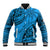 Custom Fiji Rugby Baseball Jacket Kaiviti Fijian Tribal World Cup Blue No1 LT9 Unisex Blue - Polynesian Pride