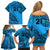 Custom Fiji Rugby Family Matching Off Shoulder Short Dress and Hawaiian Shirt Kaiviti Fijian Tribal World Cup Blue No1 LT9 - Polynesian Pride