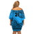 Custom Fiji Rugby Family Matching Off Shoulder Short Dress and Hawaiian Shirt Kaiviti Fijian Tribal World Cup Blue No1 LT9 - Polynesian Pride