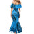 Custom Fiji Rugby Mermaid Dress Kaiviti Fijian Tribal World Cup Blue No1 LT9 - Polynesian Pride