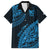 Fiji Rugby Family Matching Off Shoulder Long Sleeve Dress and Hawaiian Shirt Kaiviti Fijian Tribal World Cup Blue No2 LT9 Dad's Shirt - Short Sleeve Blue - Polynesian Pride