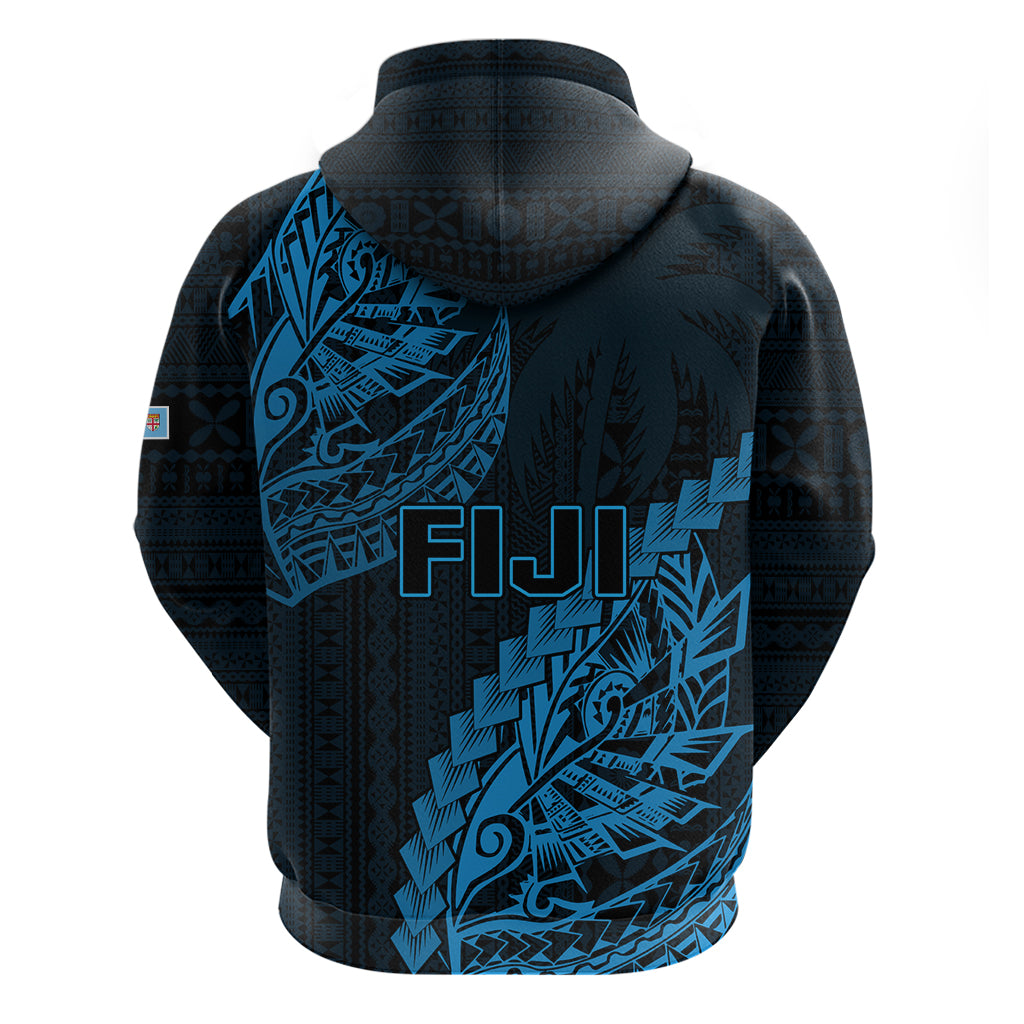 Fiji Rugby Hoodie Kaiviti Fijian Tribal World Cup Blue No2 LT9 - Polynesian Pride