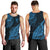 Fiji Rugby Men Tank Top Kaiviti Fijian Tribal World Cup Blue No2 LT9 - Polynesian Pride