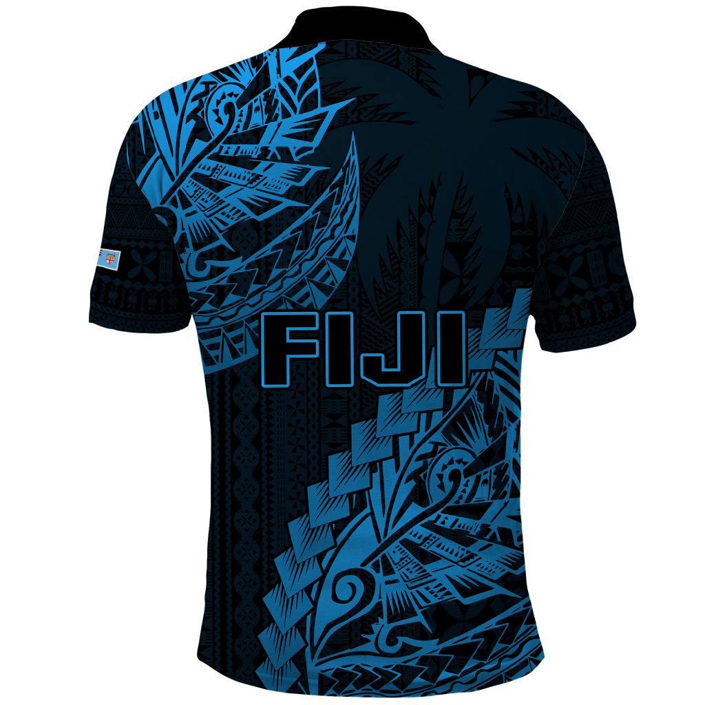 Fiji Rugby Polo Shirt Kaiviti Fijian Tribal World Cup Blue No2 LT9 - Polynesian Pride