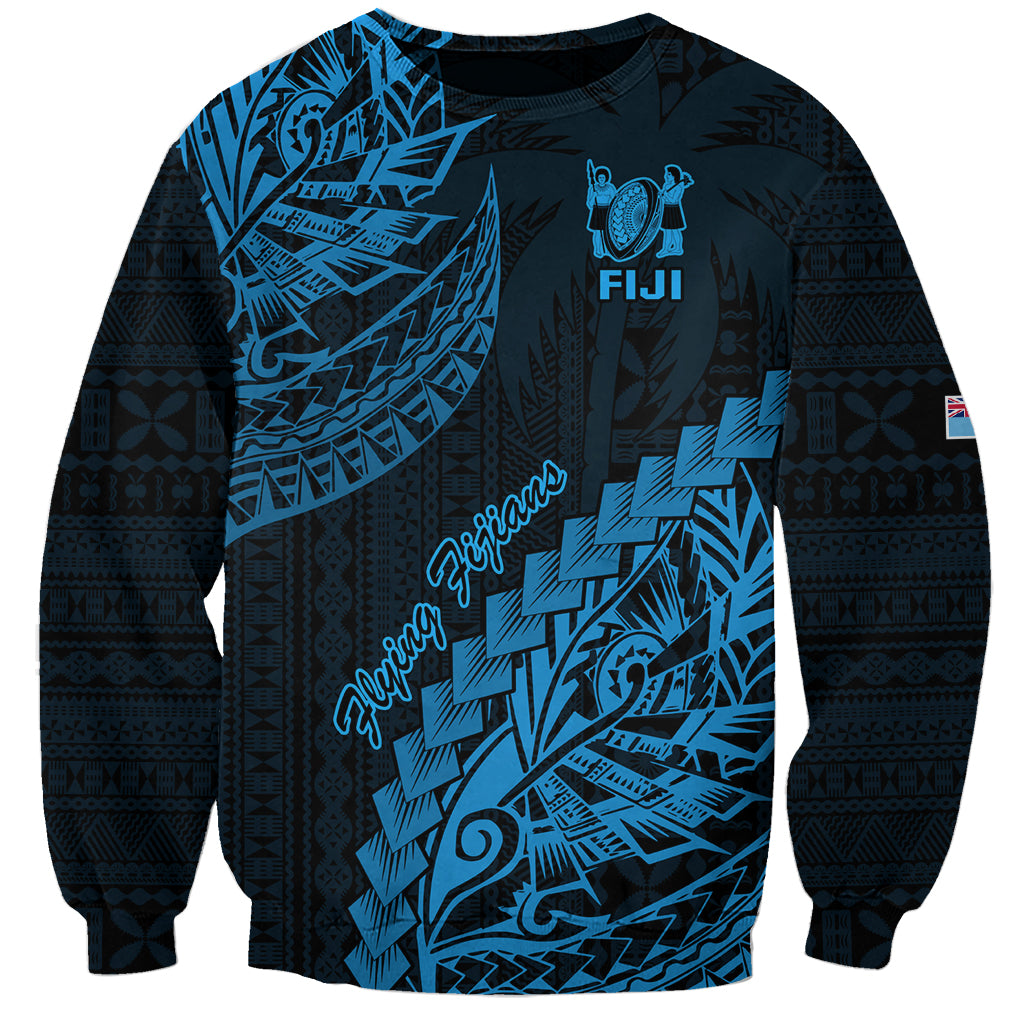 Fiji Rugby Sweatshirt Kaiviti Fijian Tribal World Cup Blue No2 LT9 Unisex Blue - Polynesian Pride