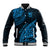 Custom Fiji Rugby Baseball Jacket Kaiviti Fijian Tribal World Cup Blue No2 LT9 Unisex Blue - Polynesian Pride
